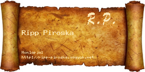 Ripp Piroska névjegykártya