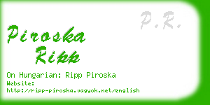 piroska ripp business card
